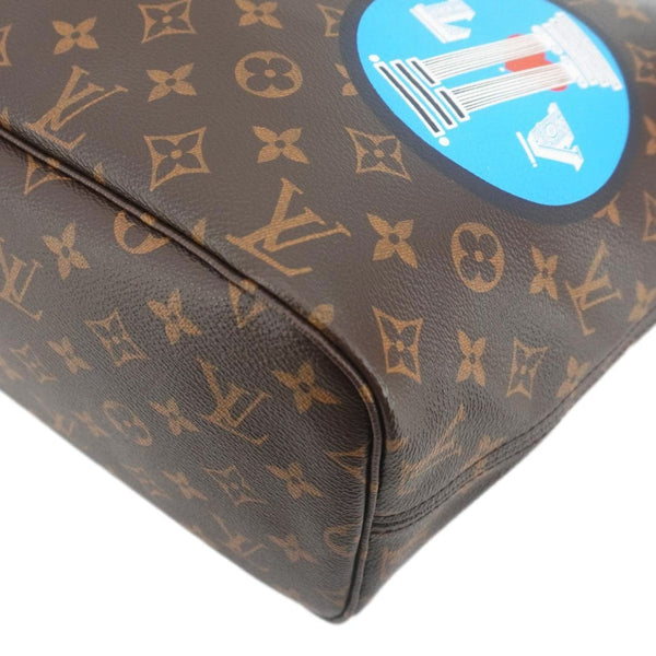 LOUIS VUITTON Neverfull MM World Tour Monogram Canvas Tote Shoulder Bag Brown