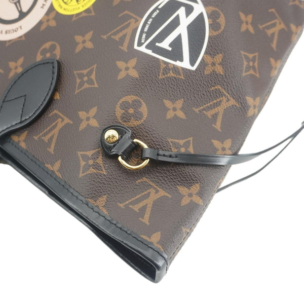 LOUIS VUITTON Neverfull MM World Tour Monogram Canvas Tote Shoulder Bag Brown