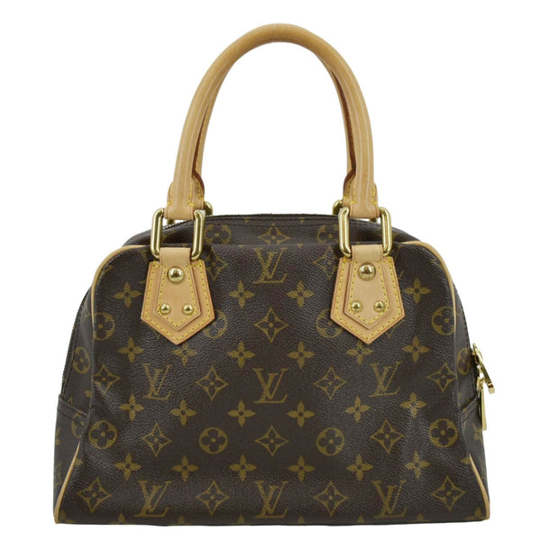 LOUIS VUITTON Manhattan PM Monogram Canvas Satchel Bag Brown