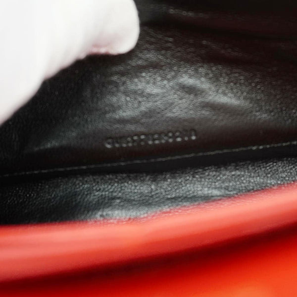 YVES SAINT LAURENT Cassandre Leather Wallet On Chain Crossbody Bag Red