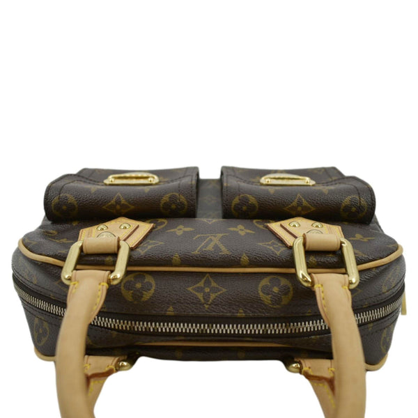 LOUIS VUITTON Manhattan PM Monogram Canvas Satchel Bag Brown