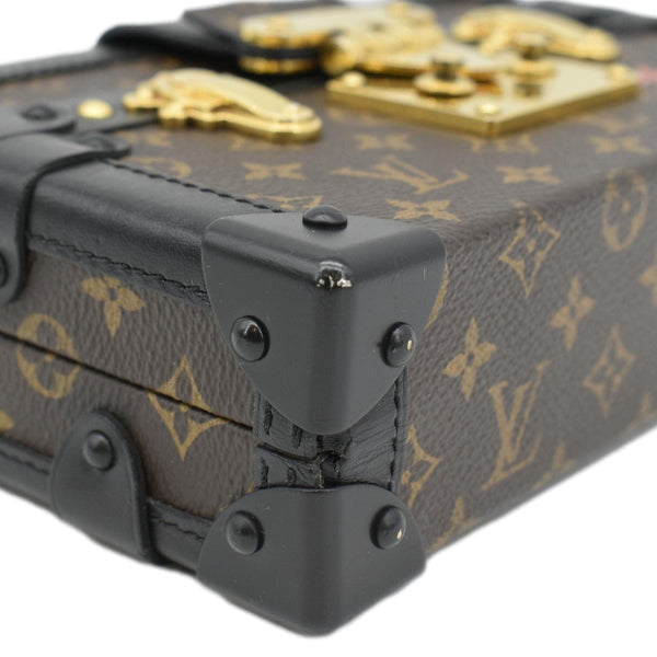 LOUIS VUITTON Petite Malle Monogram Canvas Shoulder Bag Brown