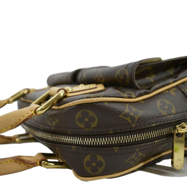 LOUIS VUITTON Manhattan PM Monogram Canvas Satchel Bag Brown