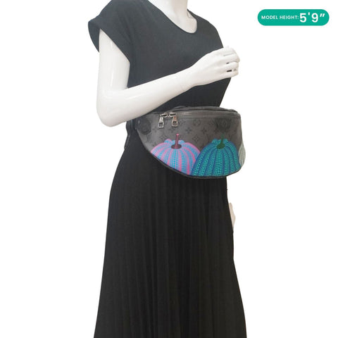 LOUIS VUITTON LV X YK Monogram Reverse Eclipse Pumpkin Canvas Bumbag Gray