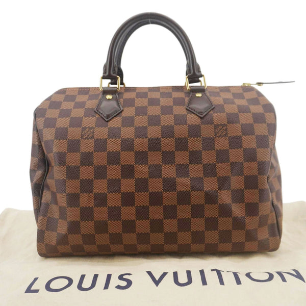 LOUIS VUITTON Speedy 30 Damier Ebene Satchel Bag Brown