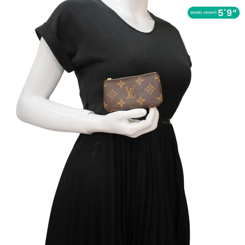 LOUIS VUITTON Key Coin Pouch Monogram Canvas Brown