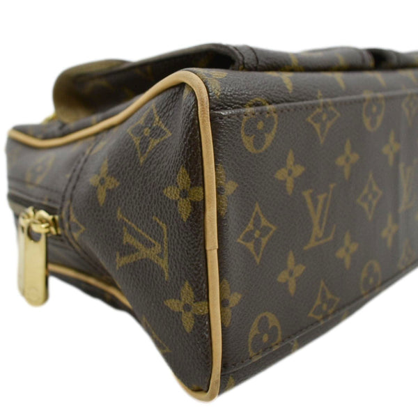 LOUIS VUITTON Manhattan PM Monogram Canvas Satchel Bag Brown