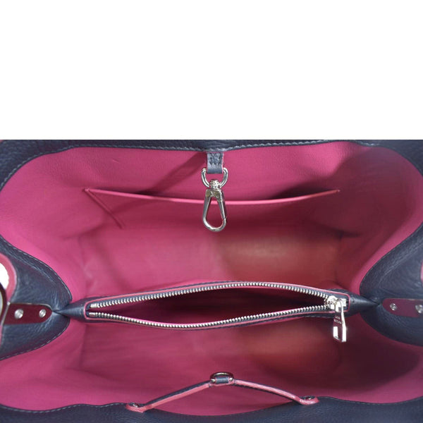 LOUIS VUITTON Capucines Taurillon Leather Satchel Bag Black