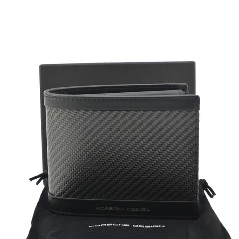 PORSCHSE DESIGN Carbon Print Fabric Men's Bifold Wallet Black