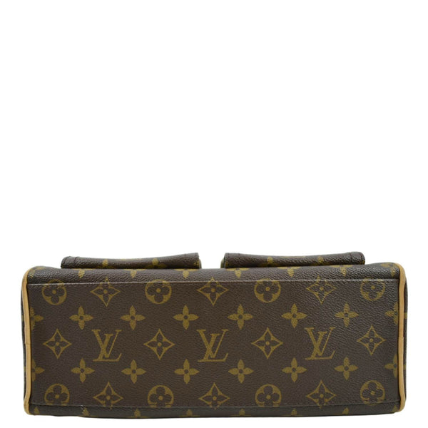LOUIS VUITTON Manhattan PM Monogram Canvas Satchel Bag Brown