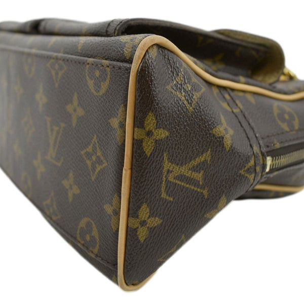 LOUIS VUITTON Manhattan PM Monogram Canvas Satchel Bag Brown