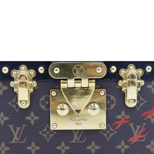 LOUIS VUITTON Petite Malle Monogram Canvas Shoulder Bag Brown