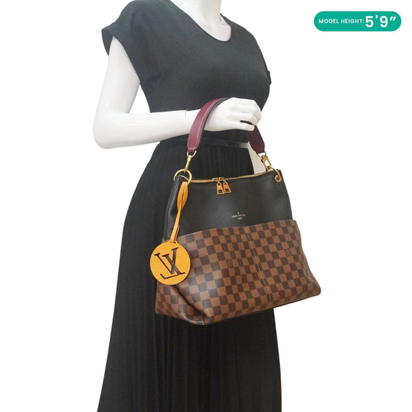 LOUIS VUITTON Maida Damier Ebene Hobo Shoulder Bag Noir