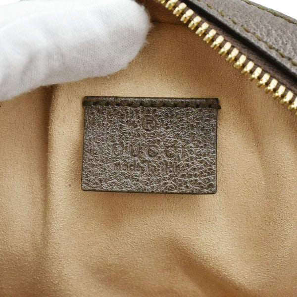 GUCCI Ophidia Mini GG Round Supreme Monogram Web Crossbody Bag Beige 550618