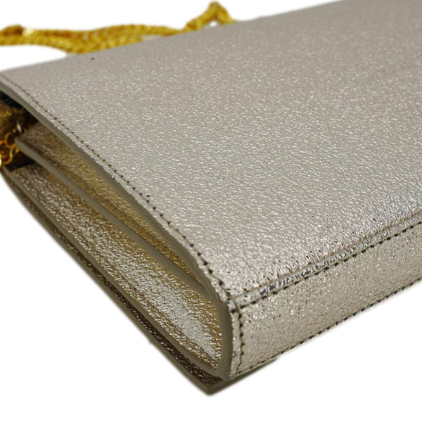 YVES SAINT LAURENT Kate Small Metallic Leather Crossbody Bag Silver