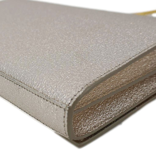 YVES SAINT LAURENT Kate Small Metallic Leather Crossbody Bag Silver