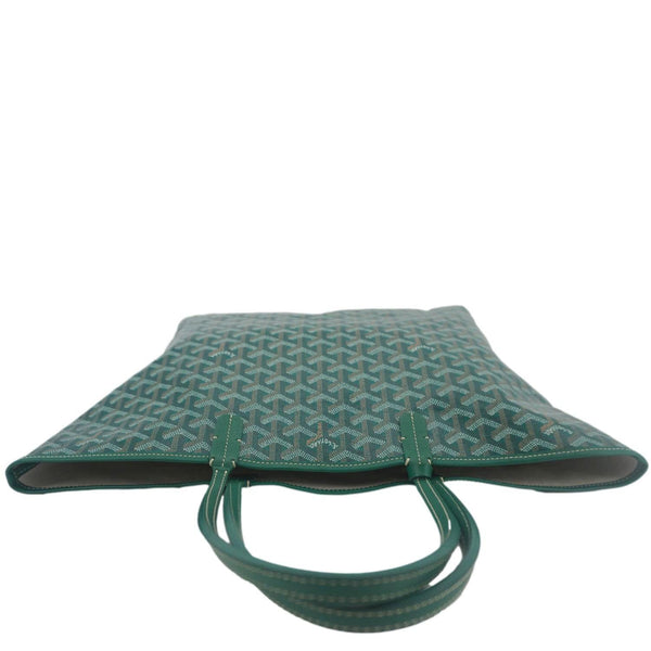 GOYARD Saint Louis PM Chevron Print Canvas Tote Bag Green