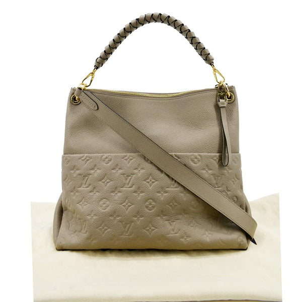 LOUIS VUITTON Maida Monogram Empreinte Leather Hobo Shoulder Bag Tourterelle