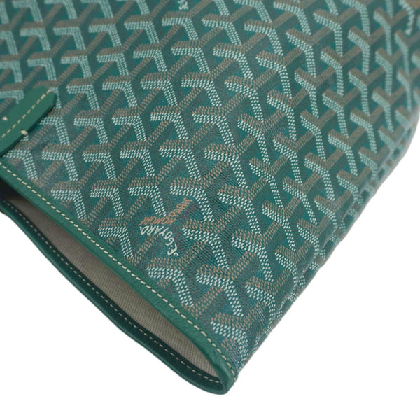 GOYARD Saint Louis PM Chevron Print Canvas Tote Bag Green