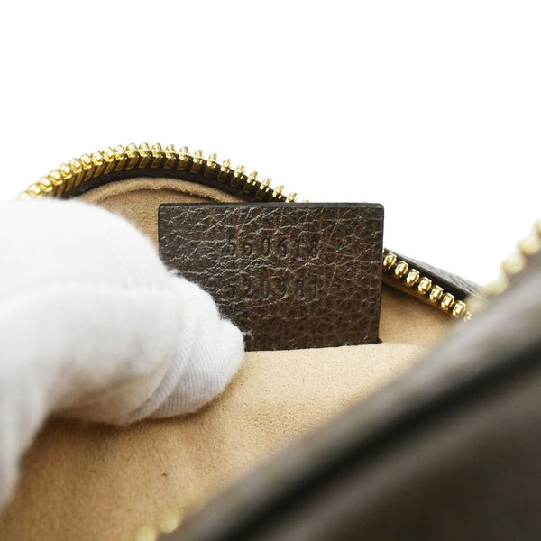 GUCCI Ophidia Mini GG Round Supreme Monogram Web Crossbody Bag Beige 550618