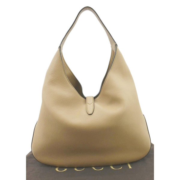 GUCCI Jackie Soft Leather Hobo Bag Beige 362968