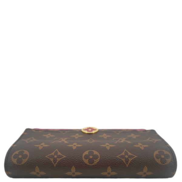 LOUIS VUITTON Flore Monogram Canvas Chain Wallet Fuchsia