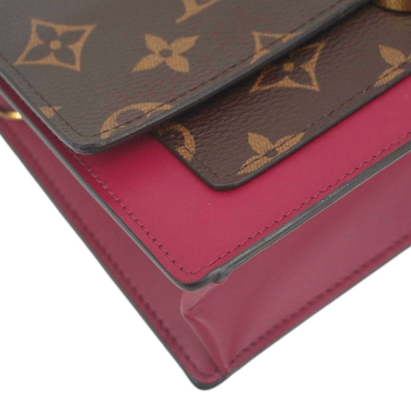 LOUIS VUITTON Flore Monogram Canvas Chain Wallet Fuchsia
