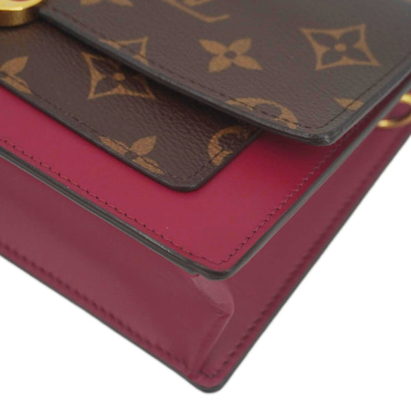LOUIS VUITTON Flore Monogram Canvas Chain Wallet Fuchsia