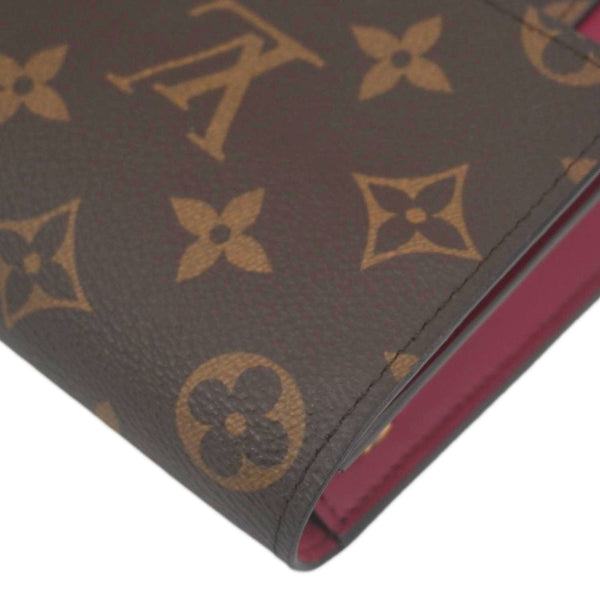 LOUIS VUITTON Flore Monogram Canvas Chain Wallet Fuchsia