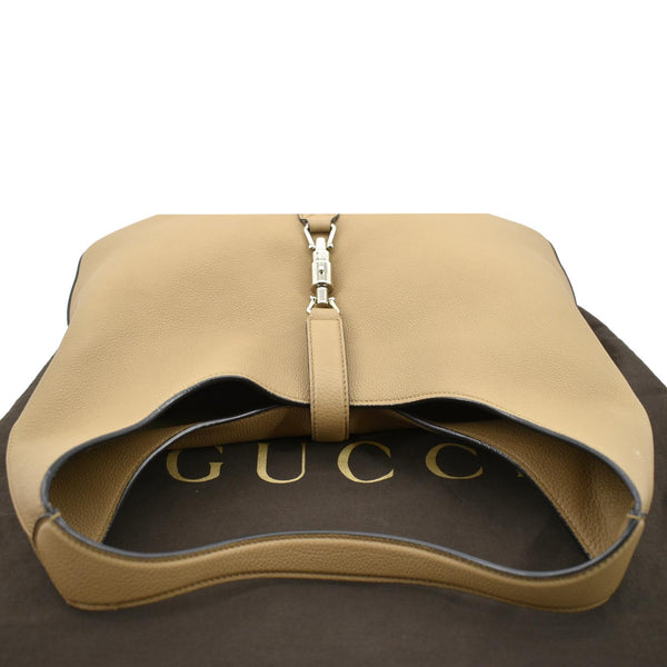 GUCCI Jackie Soft Leather Hobo Bag Beige 362968