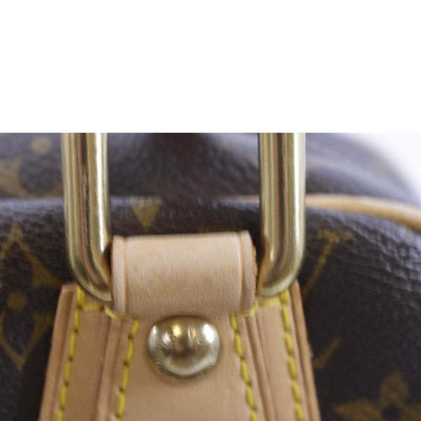 LOUIS VUITTON Manhattan PM Monogram Canvas Satchel Bag Brown