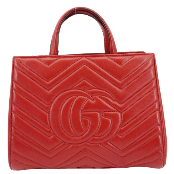 GUCCI GG Marmont Calfskin Matelasse Leather Shoulder Bag Red 448054