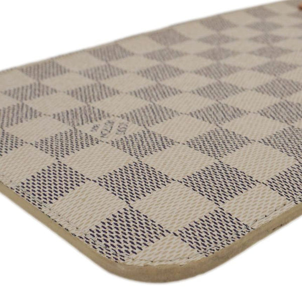 LOUIS VUITTON Neverfull Damier Azur Pochette Wristlet Rose Ballerine