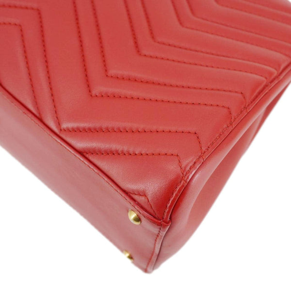 GUCCI GG Marmont Calfskin Matelasse Leather Shoulder Bag Red 448054