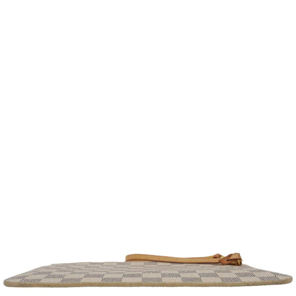 LOUIS VUITTON Neverfull Damier Azur Pochette Wristlet Rose Ballerine