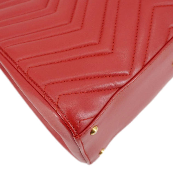 GUCCI GG Marmont Calfskin Matelasse Leather Shoulder Bag Red 448054