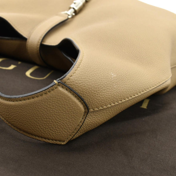 GUCCI Jackie Soft Leather Hobo Bag Beige 362968