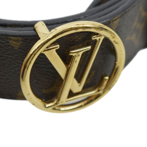 LOUIS VUITTON Monogram Canvas Circle Reversible Belt Brown Size 80/32