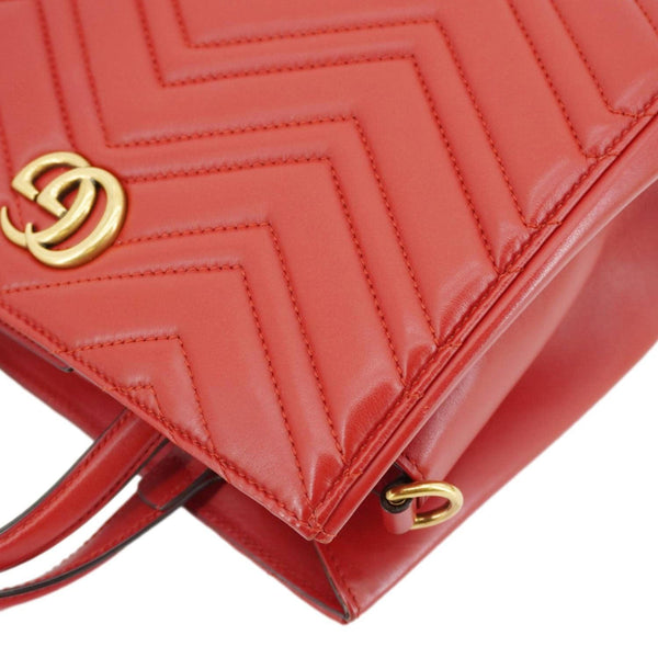 GUCCI GG Marmont Calfskin Matelasse Leather Shoulder Bag Red 448054