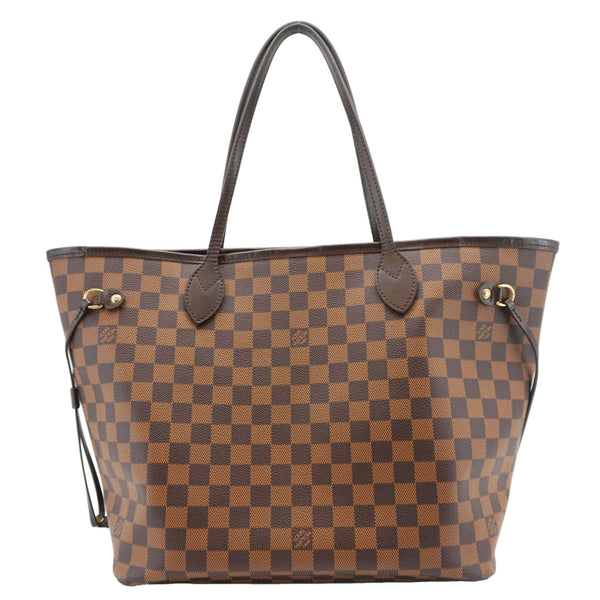 LOUIS VUITTON Neverfull MM Damier Ebene Shoulder Bag Brown