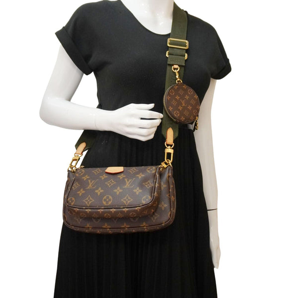 LOUIS VUITTON Multi Pochette Accessoires Monogram Canvas Crossbody Bag Brown