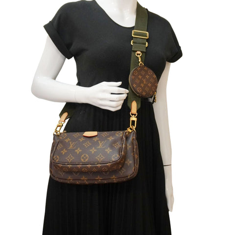 LOUIS VUITTON Multi Pochette Accessoires Monogram Canvas Crossbody Bag Brown