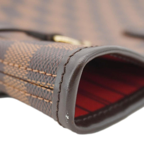 LOUIS VUITTON Neverfull MM Damier Ebene Shoulder Bag Brown