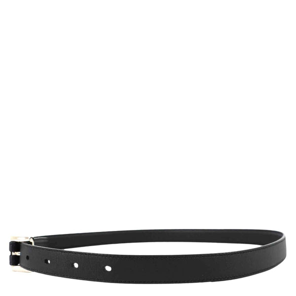 YVES SAINT LAURENT Square Buckle Leather Belt Black Size 75