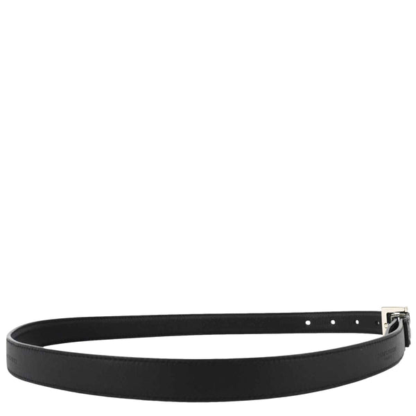 YVES SAINT LAURENT Square Buckle Leather Belt Black Size 75