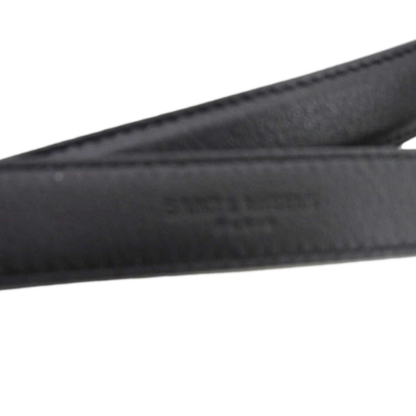 YVES SAINT LAURENT Square Buckle Leather Belt Black Size 75