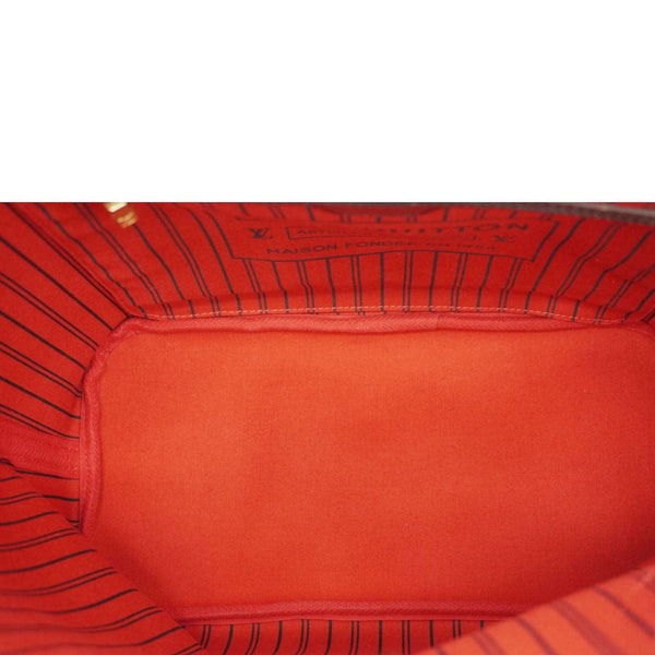 LOUIS VUITTON Neverfull MM Damier Ebene Shoulder Bag Brown