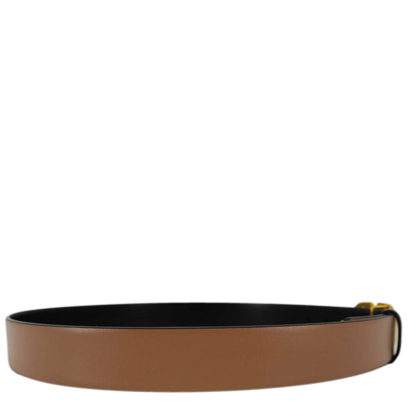 VALENTINO Garavani VLogo Signature Leather Reversible Belt Beige