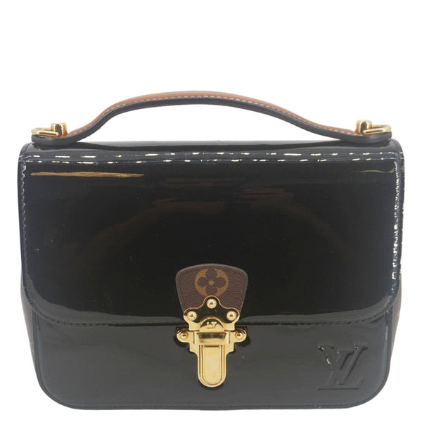 LOUIS VUITTON Cherrywood BB Monogram Vernis Crossbody Bag Black