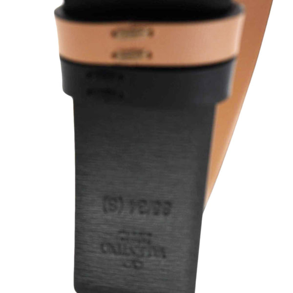 VALENTINO Garavani VLogo Signature Leather Reversible Belt Beige